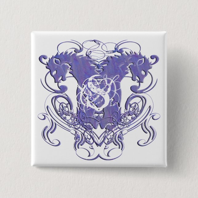 Lion Rampant Renaissance Wedding Button (Front)