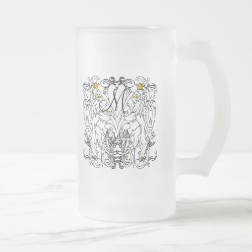 Lion Rampant Renaissance Wedding Frosted Glass Beer Mug