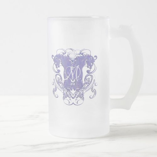 Lion Rampant Renaissance Wedding Frosted Glass Beer Mug