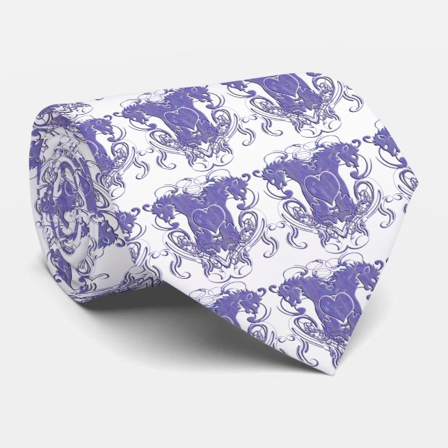 Lion Rampant Renaissance Wedding Neck Tie (Rolled)