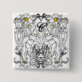 Lion Rampant Renaissance Wedding Pinback Button