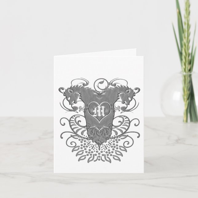 Lion Rampant Renaissance Wedding Thank You Card (Front)