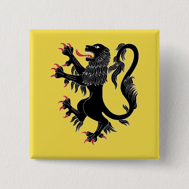 Lion Rampant Sable Button (Front)
