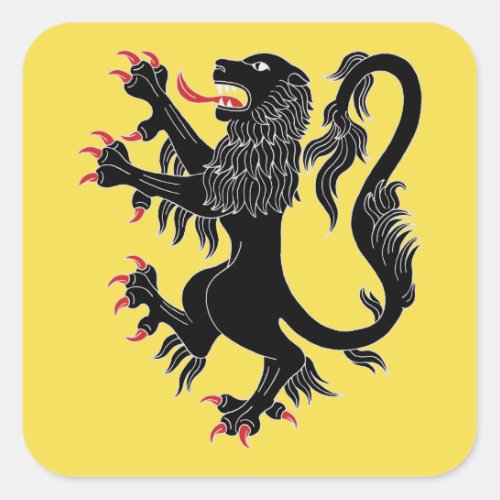 Lion Rampant Sable Square Sticker