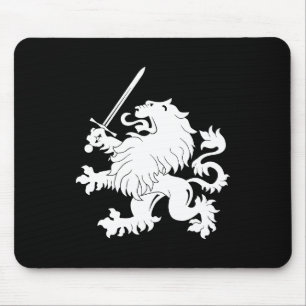 Lion Rampant with Sword Heraldry Mousepad