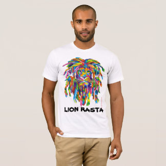 Lion Rasta Rastafarian Dreadlocks Art T shirt