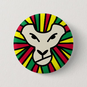 Lion Rastafari Coloured Mane Button