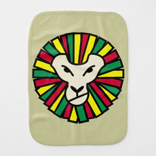 Lion Rastafarian Flag Baby Burp Cloth