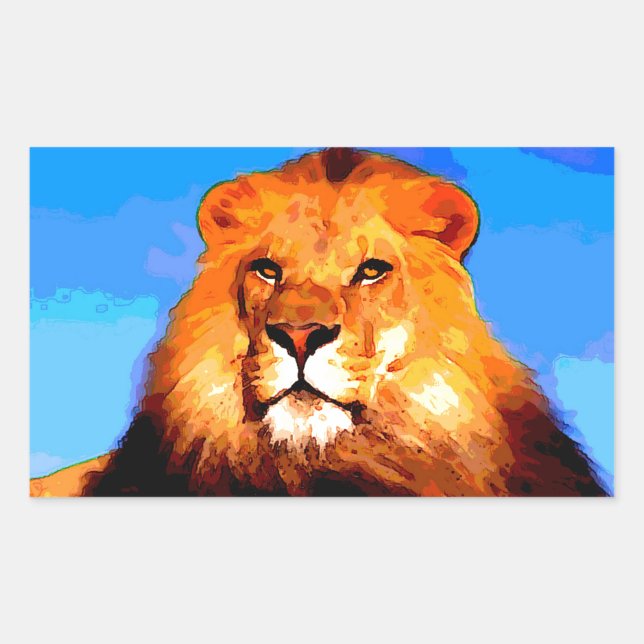 Lion Rectangular Sticker (Front)