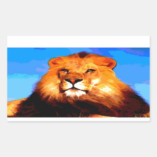 Lion Rectangular Sticker