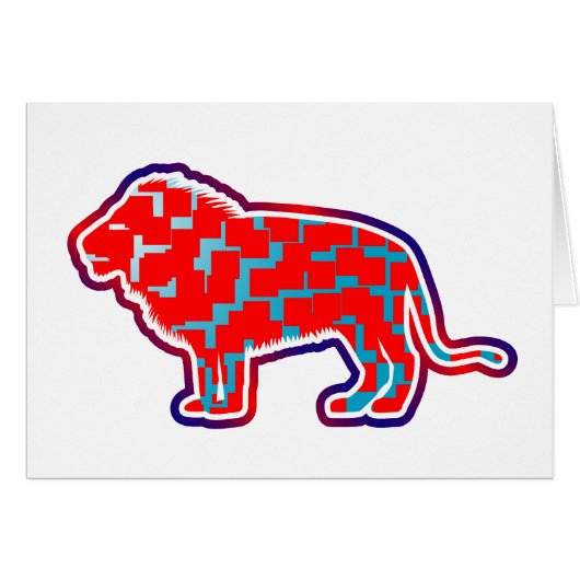 Lion (Red Pattern) Cards (Front Horizontal)