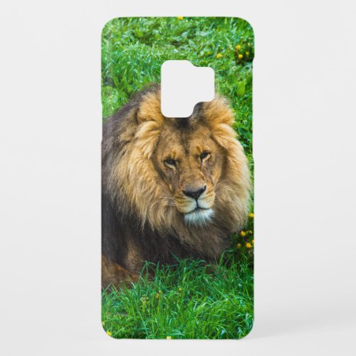 Lion Relaxing in Green Grass Photo Case_Mate Samsung Galaxy S9 Case