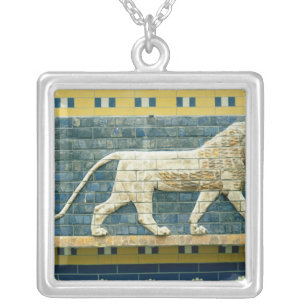 Lion representing Ishtar Silver Plated Necklace