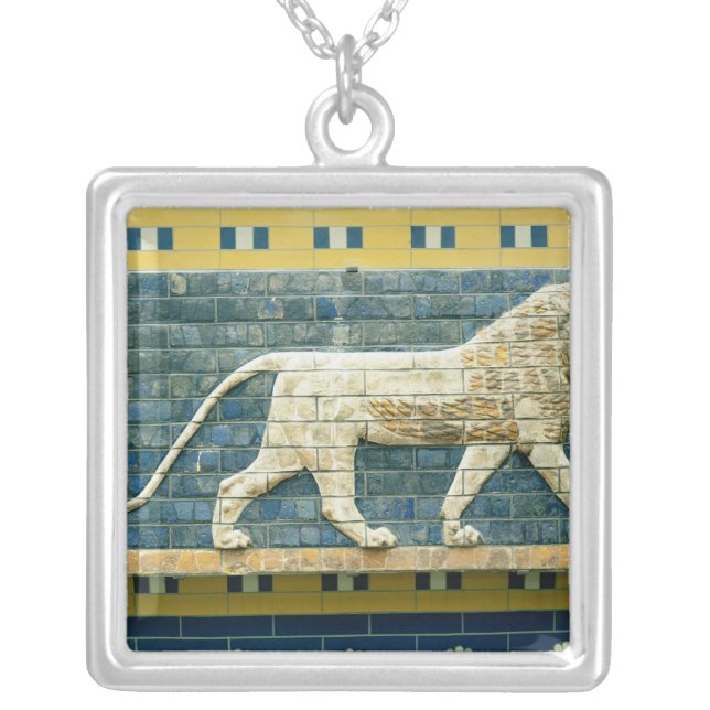 Lion representing Ishtar Silver Plated Necklace (Front)