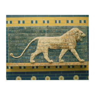 Lion representing Ishtar Wood Wall Art