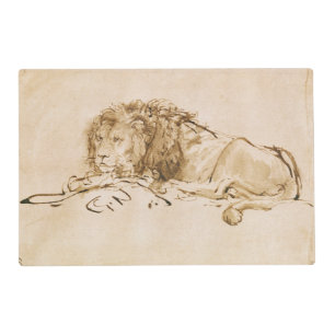 Lion Resting (pen and ink on paper) Placemat