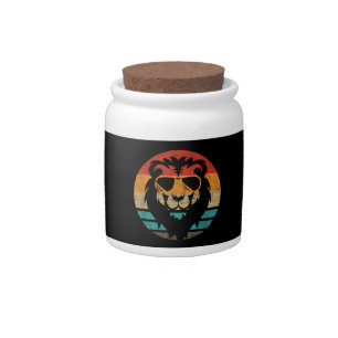 Lion Retro Style Vintage Candy Jar