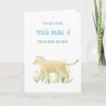 Lion Ring Bearer Proposal Card