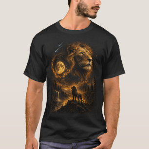 lion roar at the moon T-Shirt full moon lion