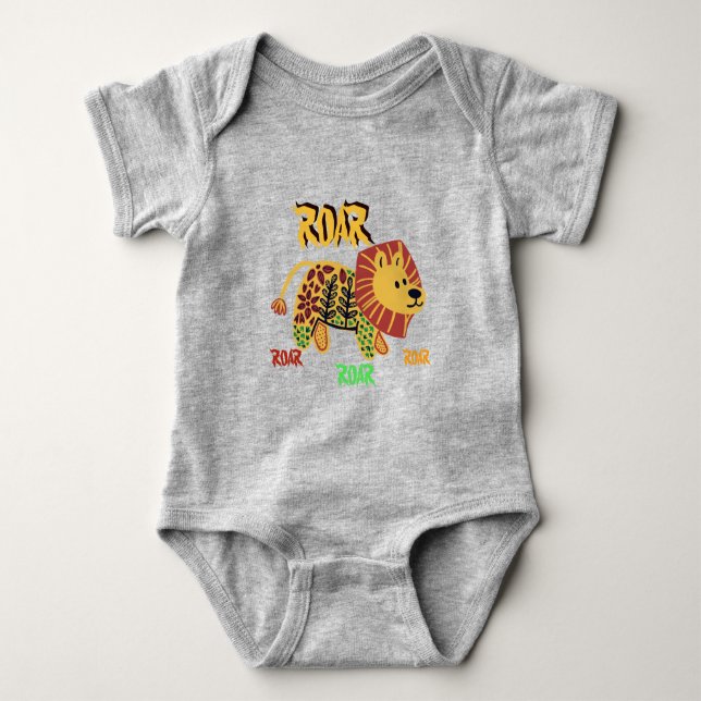 Lion Roar Created by Mommy & Daddy T-Shirt Baby Bodysuit (Front)