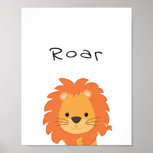 Lion Roar Nursery Poster Animal Kidsroom Wall Art