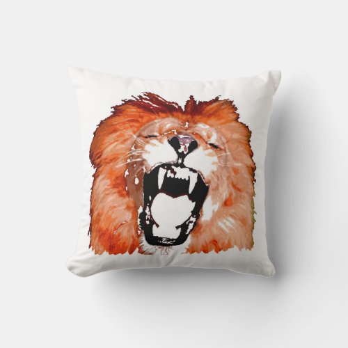 Lion Roaring American MoJo Pillow