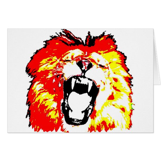 Lion Roaring Card