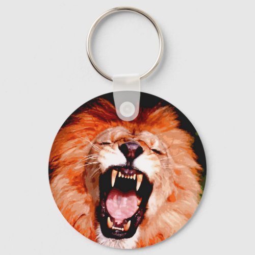 Lion Roaring Keychain