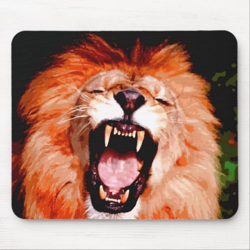 Lion Roaring Mouse Pad