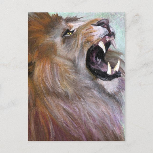 lion roaring postcard (Front)