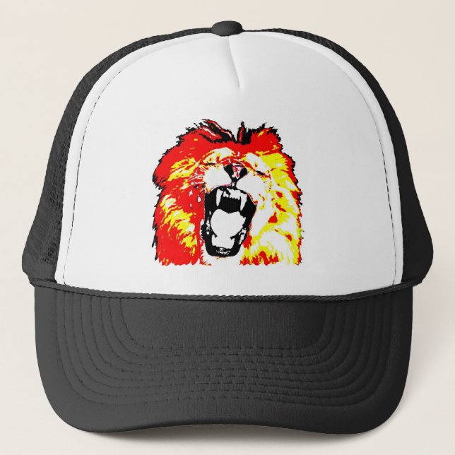 Lion Roaring Trucker Hat (Front)