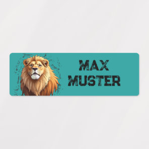 Lion robber - petrol ・ waterproof kids' labels