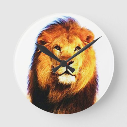 Lion Round Clock