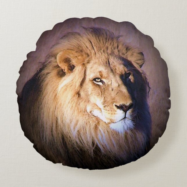 Lion Round Pillow (Front)