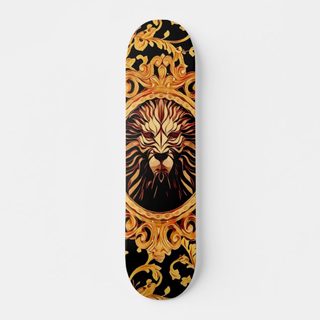 Lion Royalty Baroque Style Skateboard (Front)