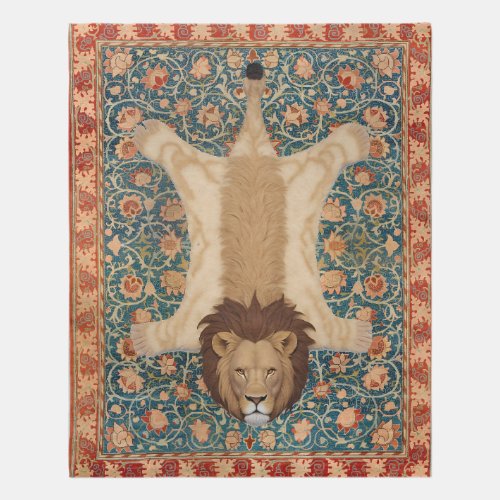 Lion Rug with Head _ Fake Faux Lion on Persian Rug