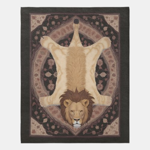 Lion Rug with Head _ Fake Lion Black Persian Rug