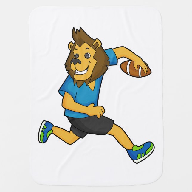 Lion Rugby player Football Baby Blanket (Front)
