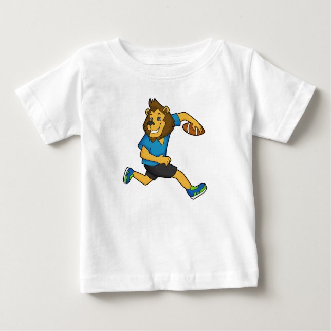 Lion Rugby player Football Baby T-Shirt (Front)