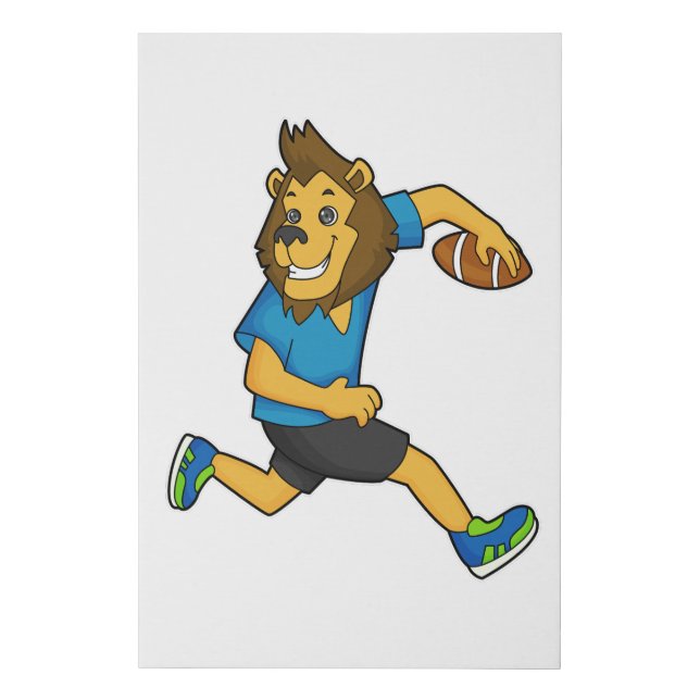 Lion Rugby player Football Faux Canvas Print (Front)