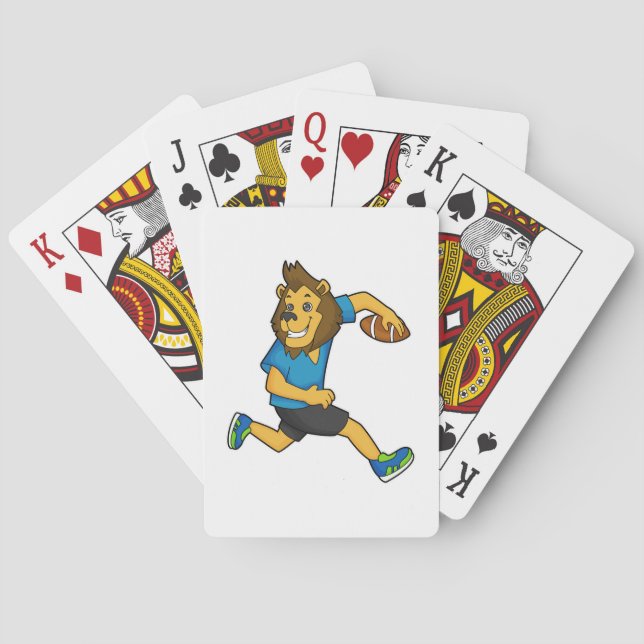 Lion Rugby player Football Poker Cards (Back)