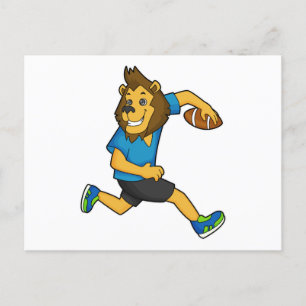 Lion Rugby player Football Postcard