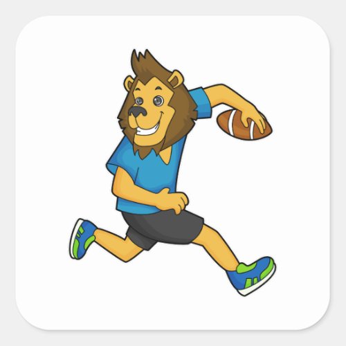 Lion Rugby player Football Square Sticker