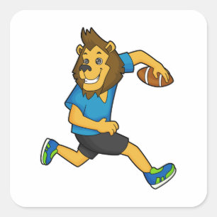 Lion Rugby player Football Square Sticker
