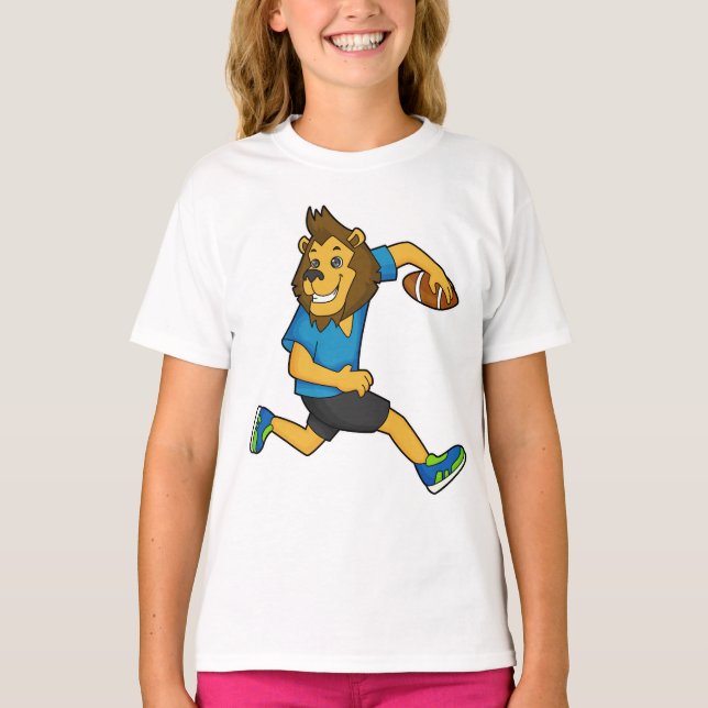 Lion Rugby player Football T-Shirt (Front)