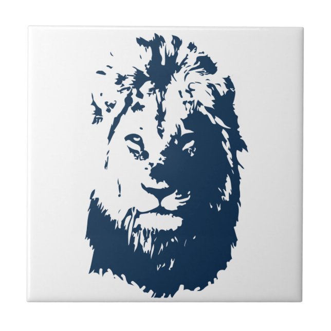 Lion’s face ceramic tile (Front)