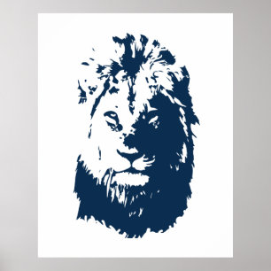 Lion’s face poster