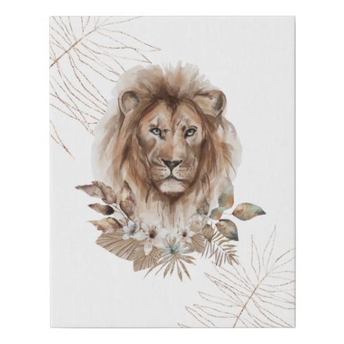 Lion Safari Faux Canvas Print