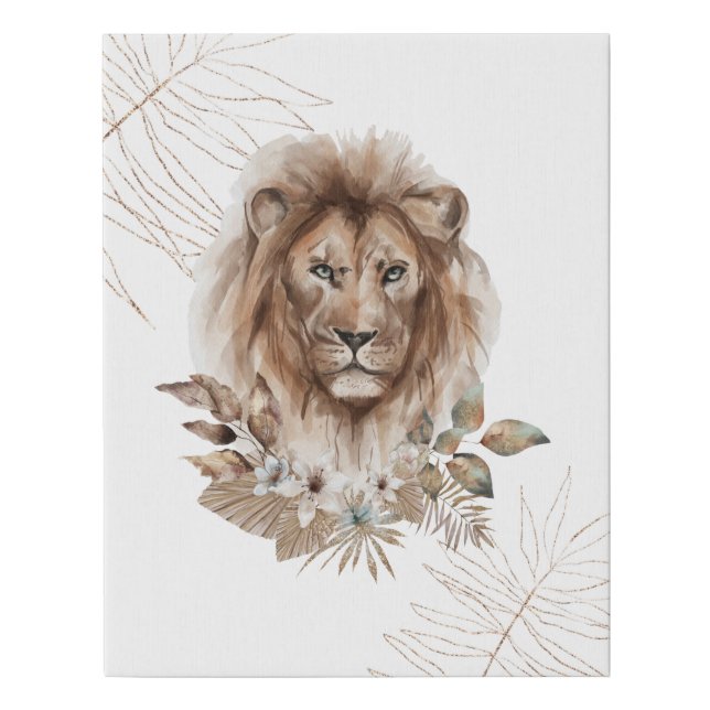 Lion Safari Faux Canvas Print (Front)