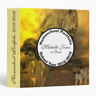 Lion Safari Homeschool Portfolio 3 Ring Binder